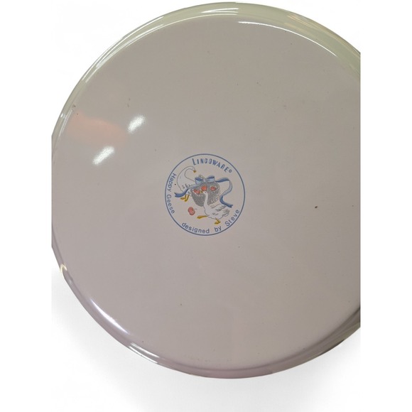 Happy Geese Lincowear 2 Q. Dutch Oven Enamel Vintage Brass Handles - Picture 13 of 16